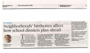 Sac Bee - Neighborhood Birthrates Affect School Districts - 3.22.2017_Page_1